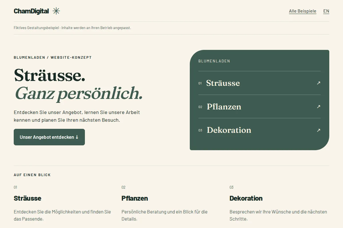 Website-Vorschau: Blumenladen