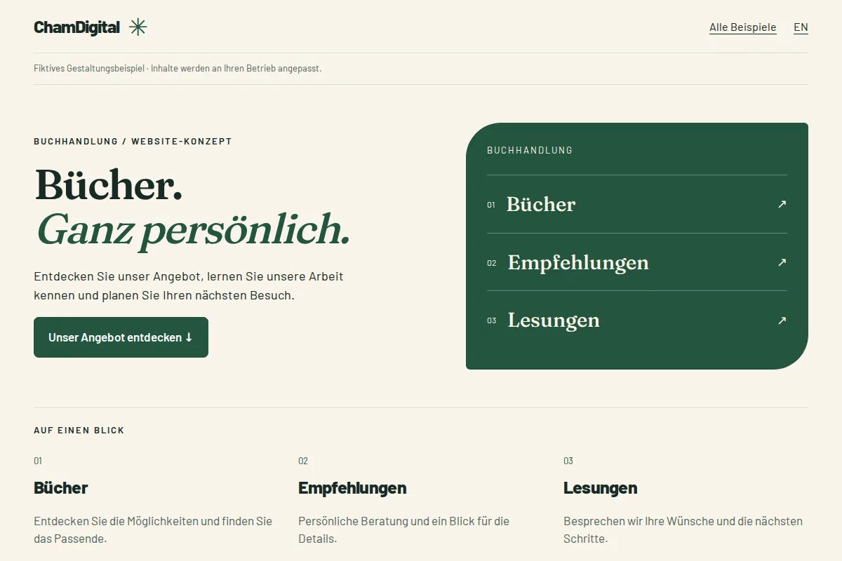 Buchhandlung · Website-Beispiel