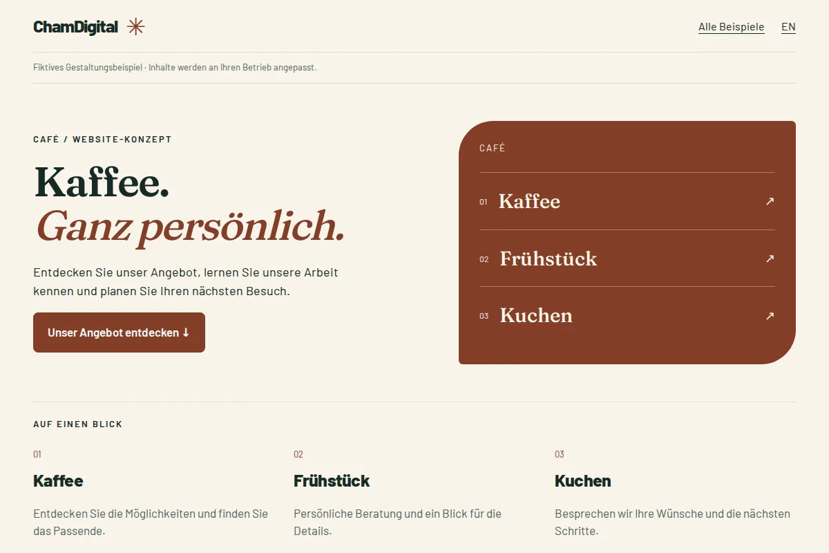 Website-Vorschau: Café