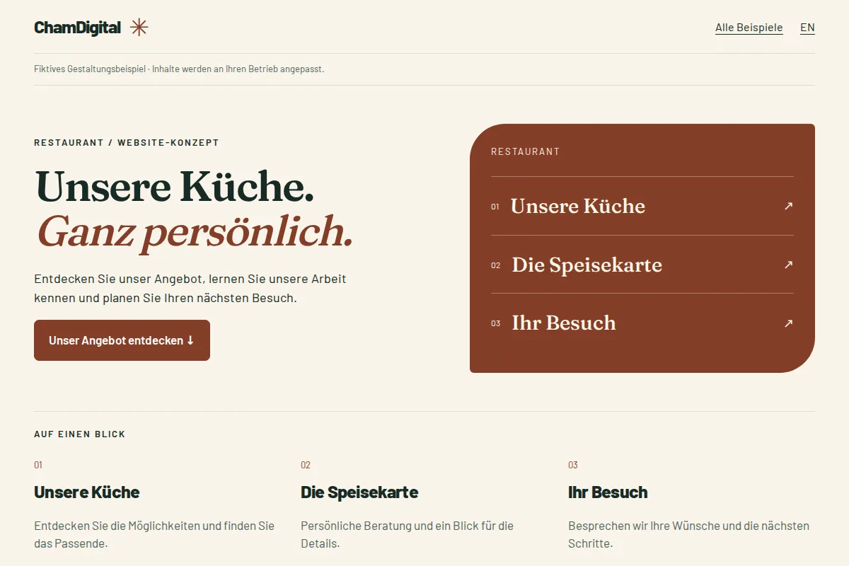 Website-Vorschau: Restaurant