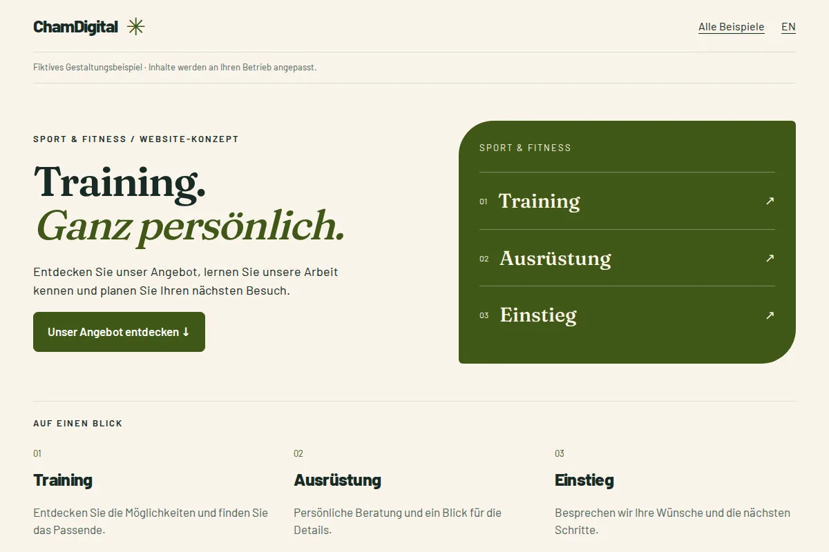 Sport & Fitness · Website-Beispiel
