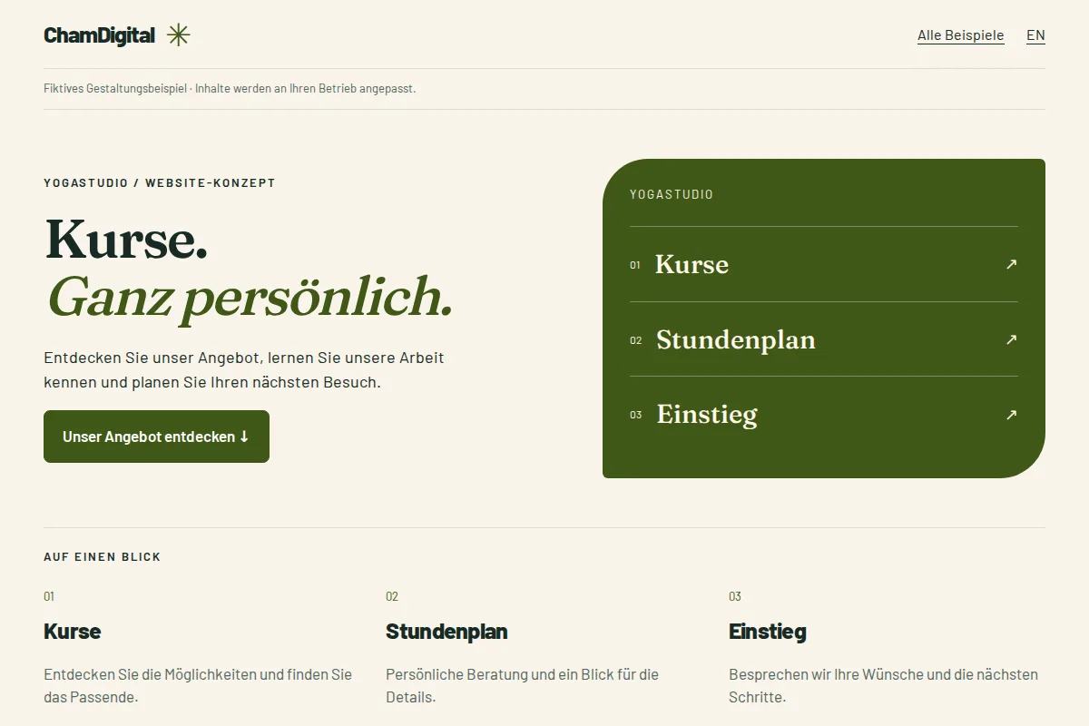 Yogastudio · Website-Beispiel