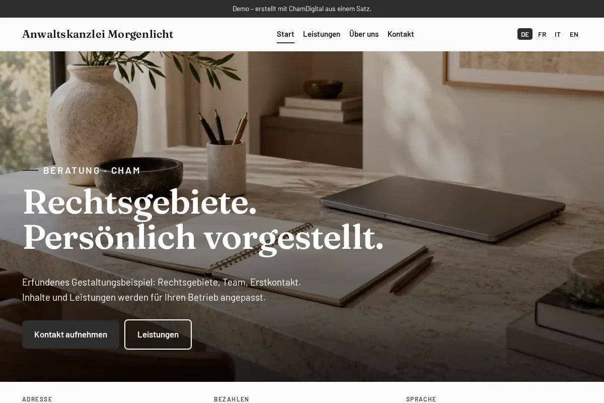 Anwaltskanzlei · Gestaltungsbeispiel