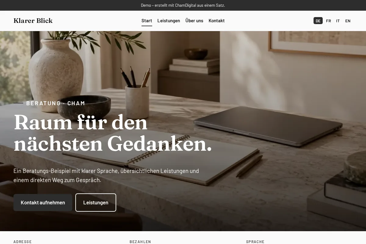 Beratung · Gestaltungsbeispiel
