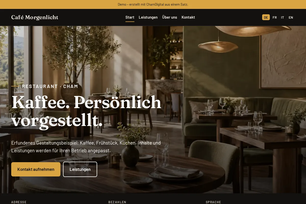 Café · Gestaltungsbeispiel