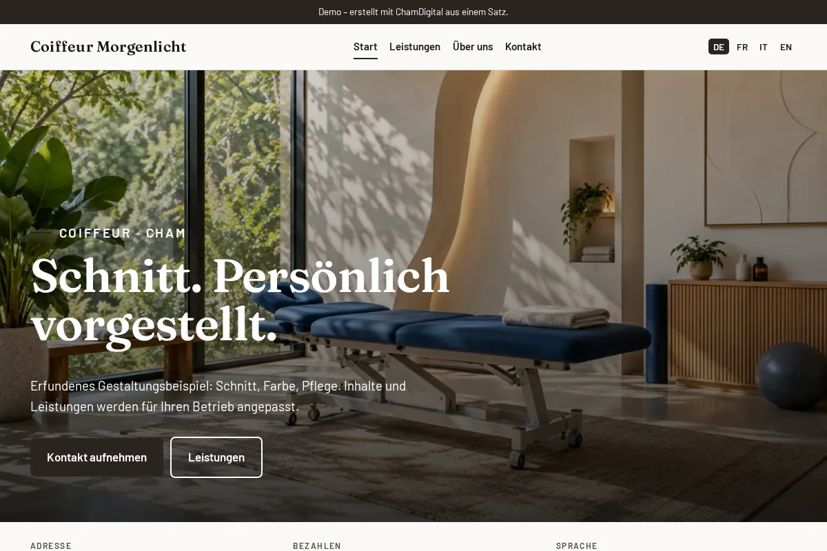 Coiffeur · Gestaltungsbeispiel