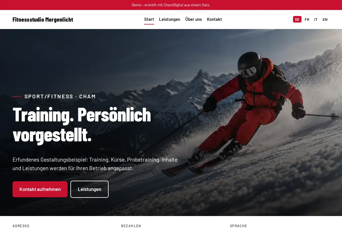 Fitnessstudio · Gestaltungsbeispiel
