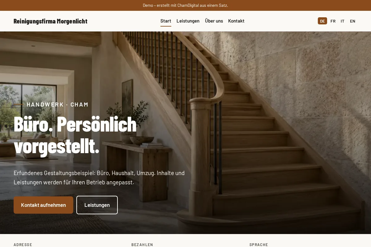 Reinigungsfirma · Gestaltungsbeispiel