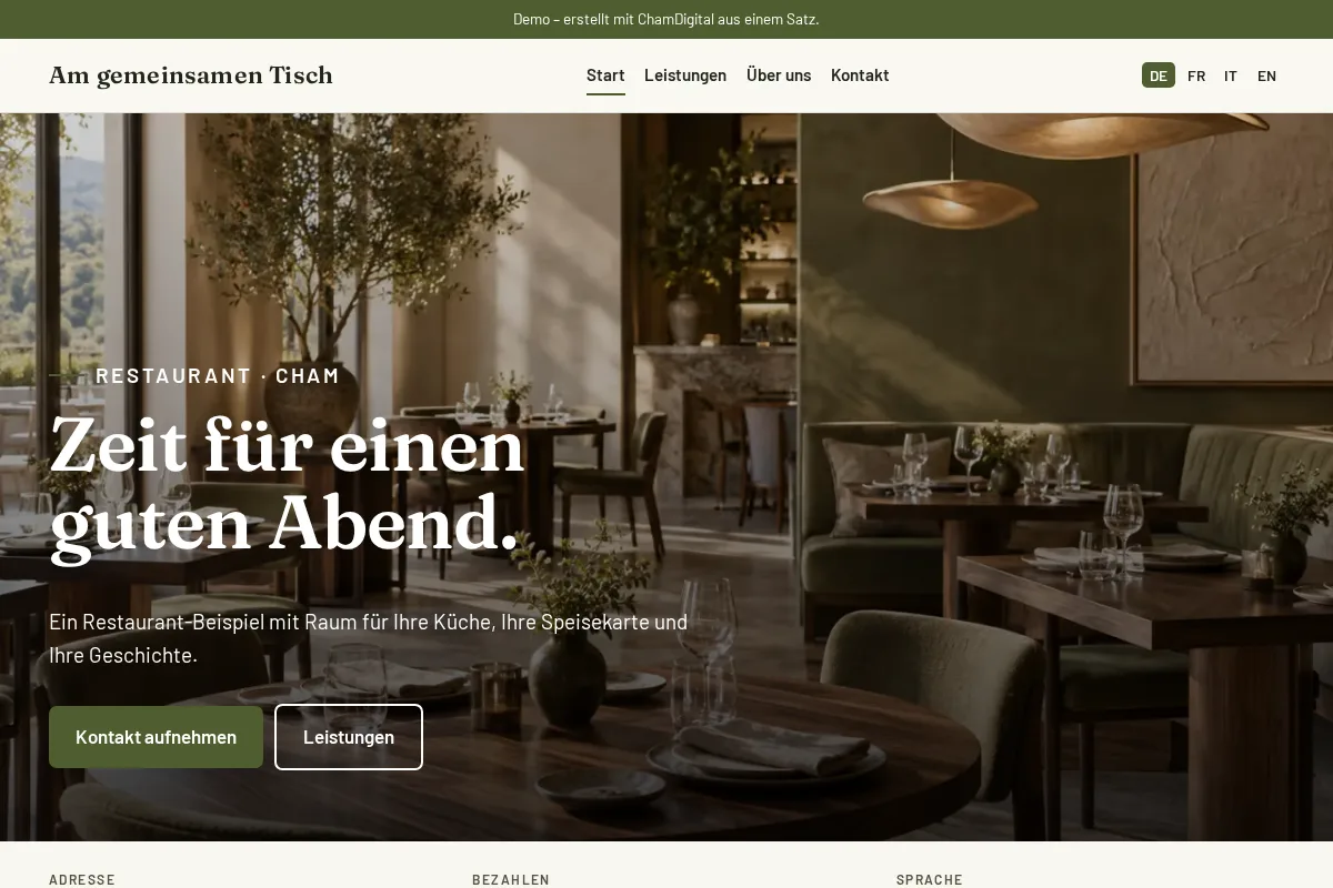 Restaurant · Gestaltungsbeispiel