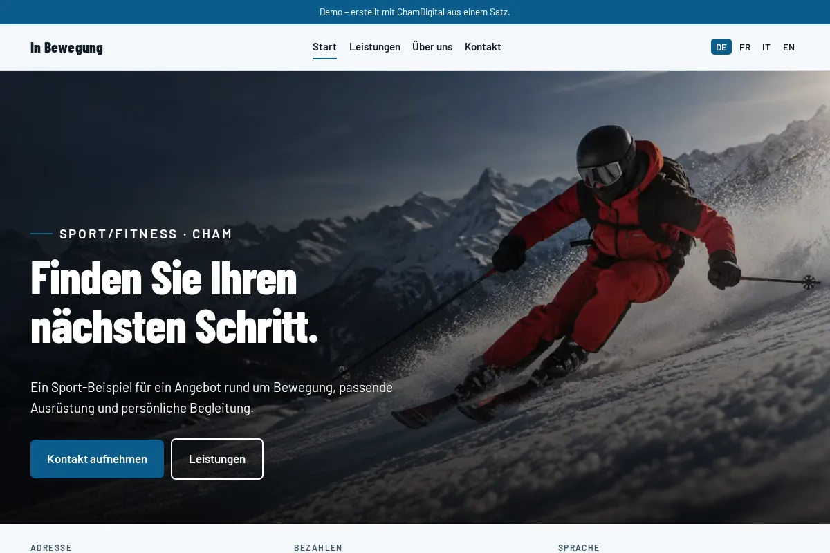 Sport & Fitness · Gestaltungsbeispiel
