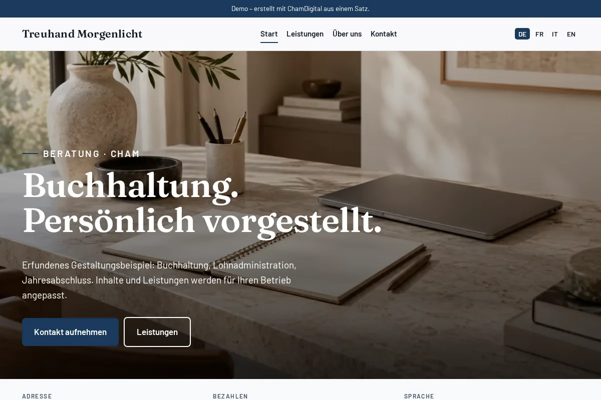 Treuhand · Gestaltungsbeispiel